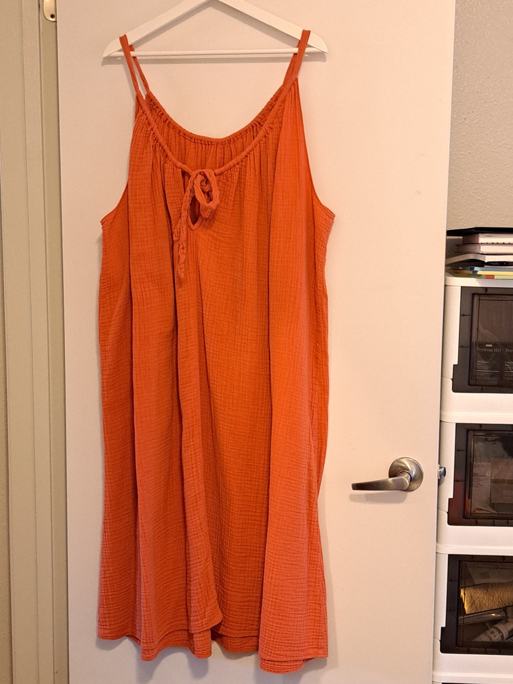Kona Sol Cotton Maxi Dress in Coral Pumpkin Orange - 1X/2X